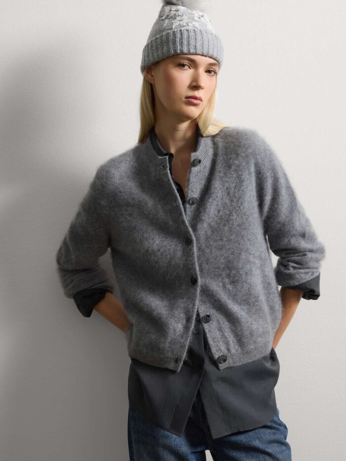 STEFANEL hat with pom pom Grey - Image 4