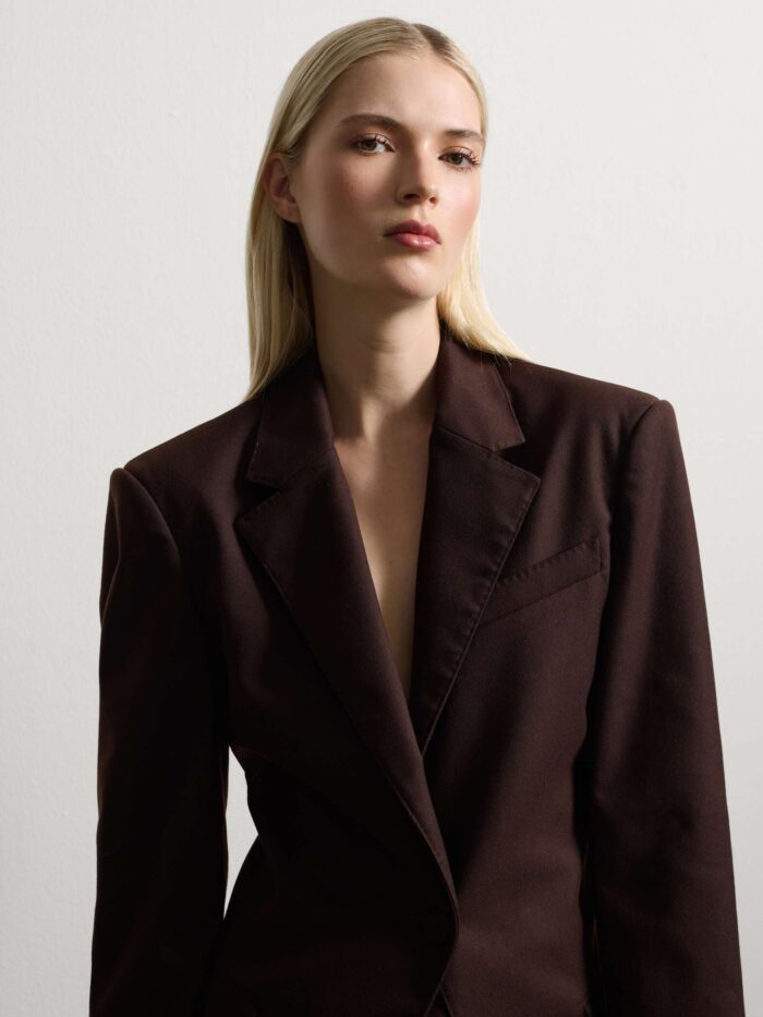 STEFANEL Slim fit blazer with button Brown - Image 2