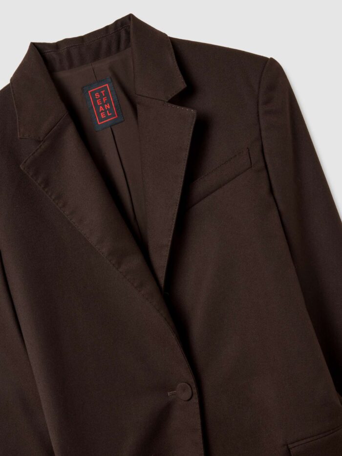 STEFANEL Slim fit blazer with button Brown - Image 4