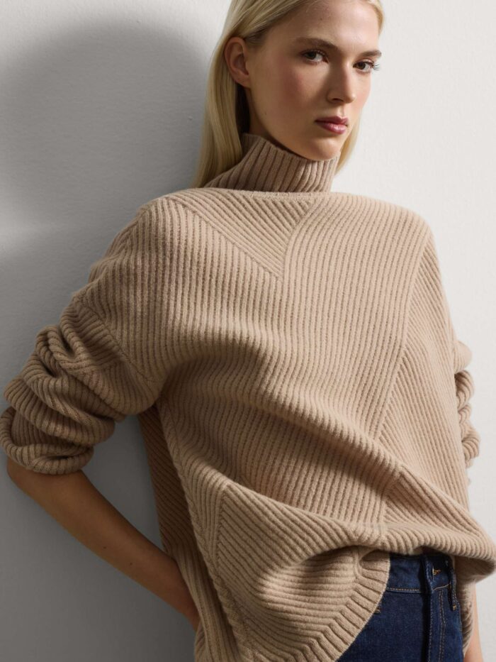 STEFANEL Jumper in pure wool Beige - Image 2
