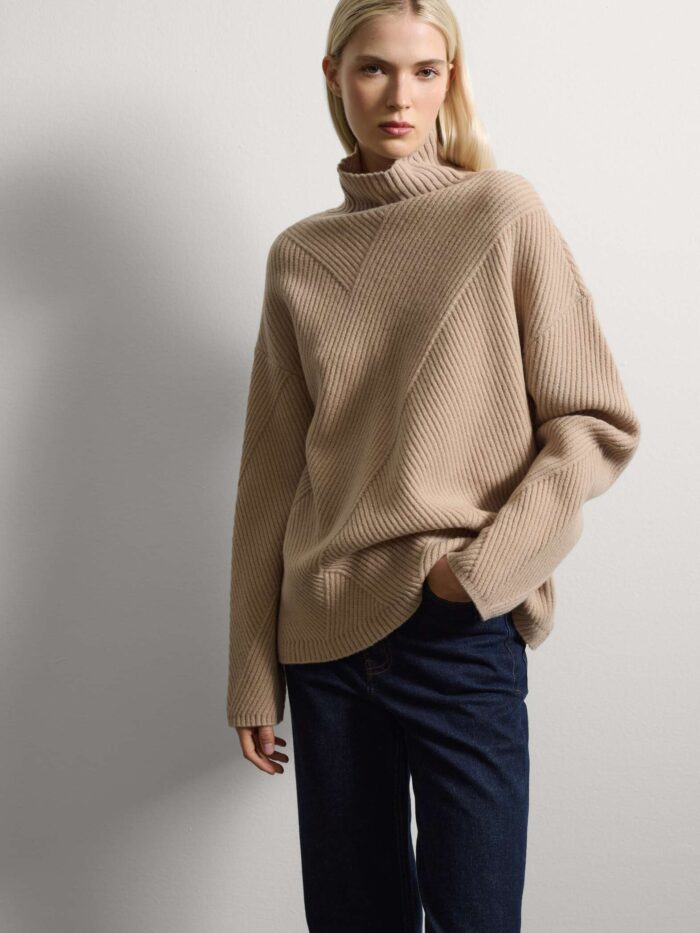 STEFANEL Jumper in pure wool Beige - Image 1
