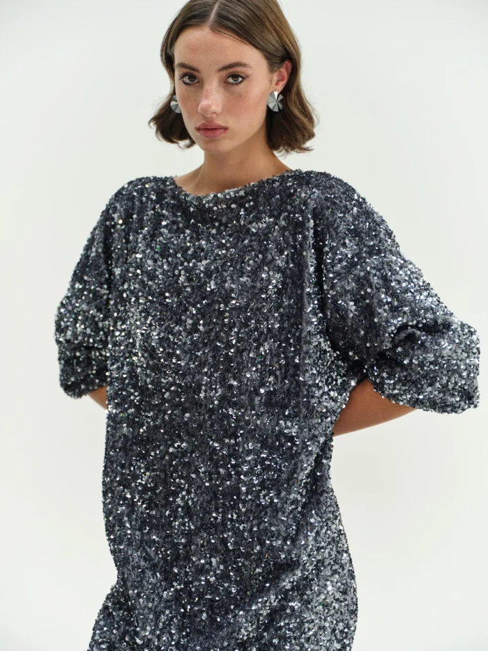 CHICARD  Sequin dress baggy Grey - Image 2