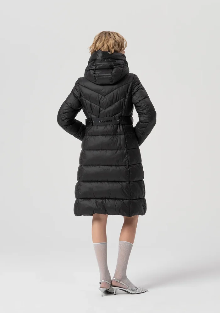 FRACOMINA Long padded jacket regular fit made in quilted nylon Black - Image 4