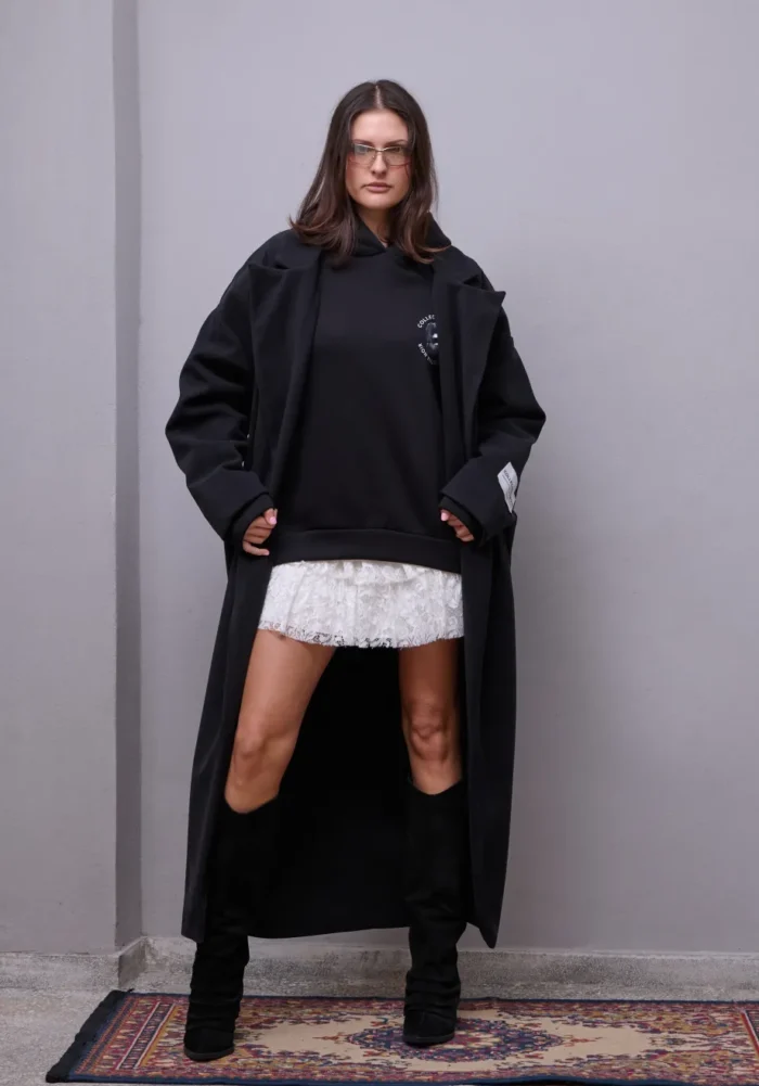 SANDY COAT 1-920x1316 COLLECTIVA NOIR Sandy coat Black - Image 1