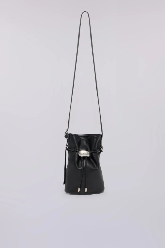 Z600E005977N033_02S_9dc5a4cf-c381-4e72-ab1a-e5d3f654e93e TRUSSARDI Small Amuleto bucket bag in nappa leather Black - Image 1