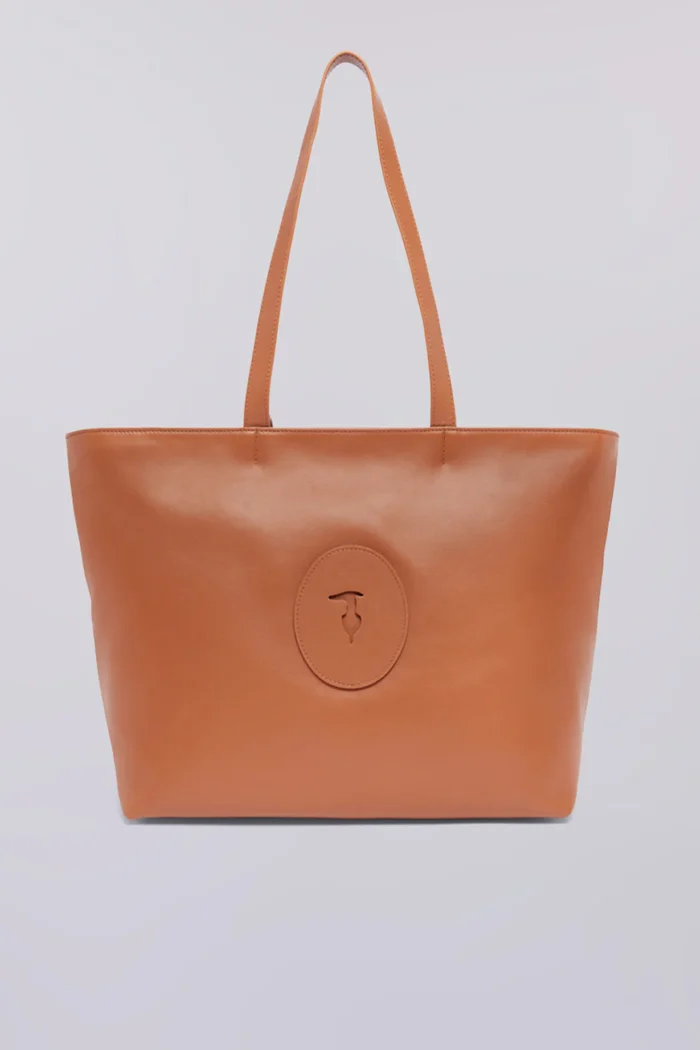 Z644E006025N022_05S_2514bf73-c577-472e-acec-4383c5225637 TRUSSARDI Society leather shoulder bag Brandy - Image 1