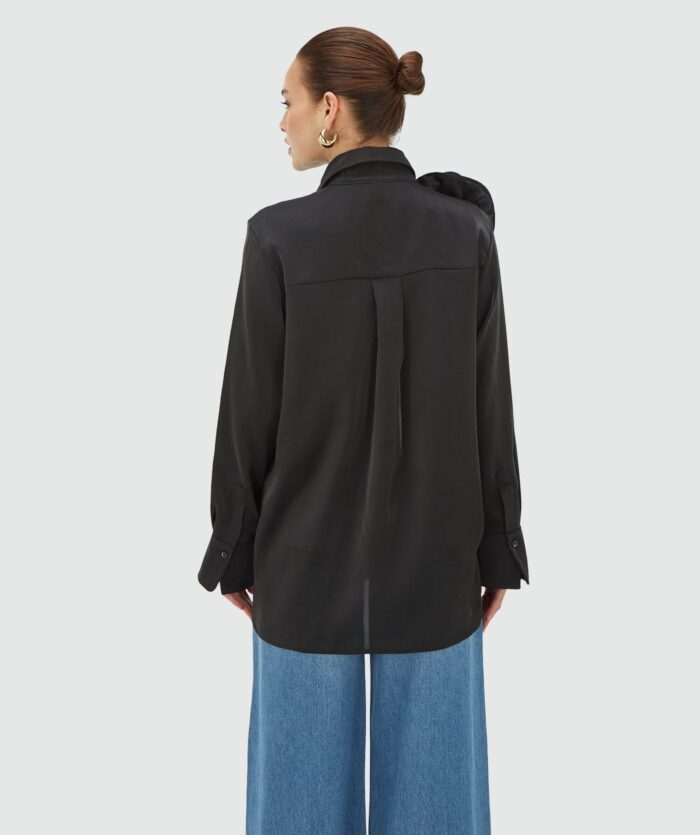 JOSH-V BRISA regular fit blouse in organza Black - Image 4