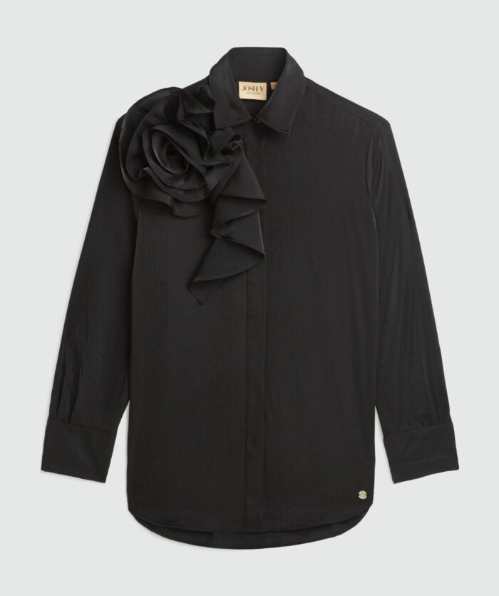 JOSH-V BRISA regular fit blouse in organza Black - Image 6