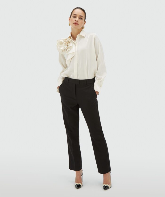 JOSH-V BRISA regular fit blouse in organza  Creme white - Image 3