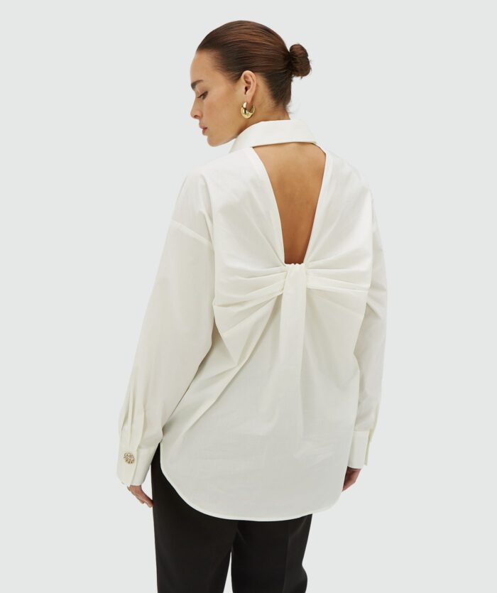 JOSH-V LAURI oversized blouse with open back Off white - Image 5