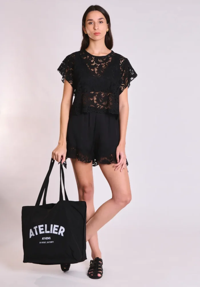 COLLECTIVA NOIR At logo bag Black - Image 3