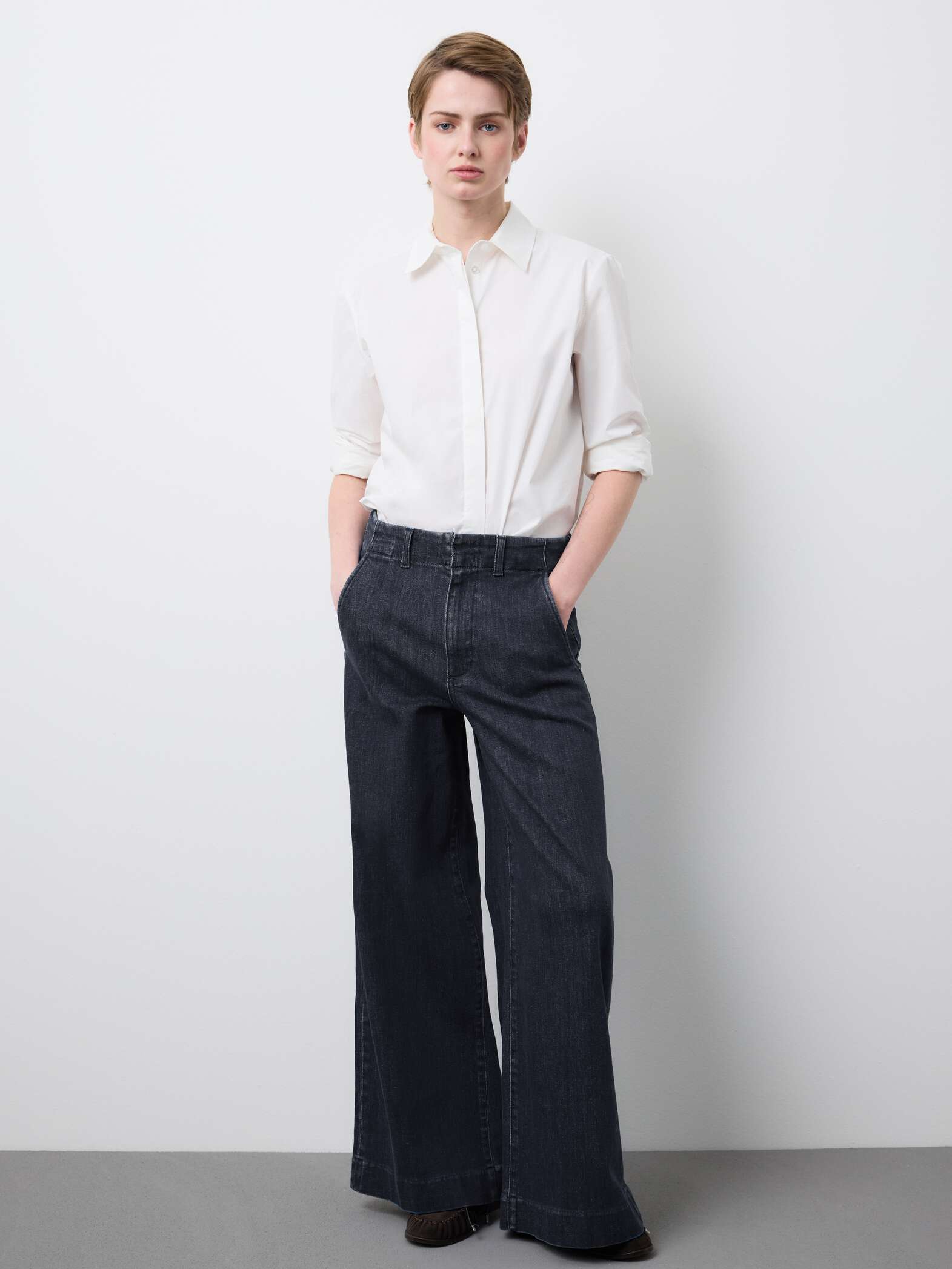 003569213_SL STEFANEL Wide-leg cotton stretch jeans Blue - Image 1