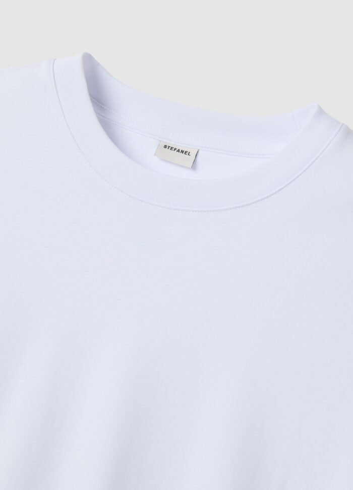 STEFANEL Regular fit pure cotton crew neck T-shirt White - Image 7