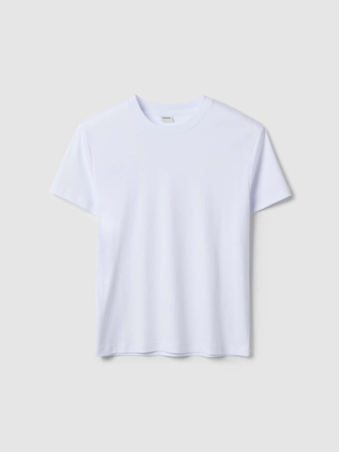 STEFANEL Regular fit pure cotton crew neck T-shirt White - Image 5