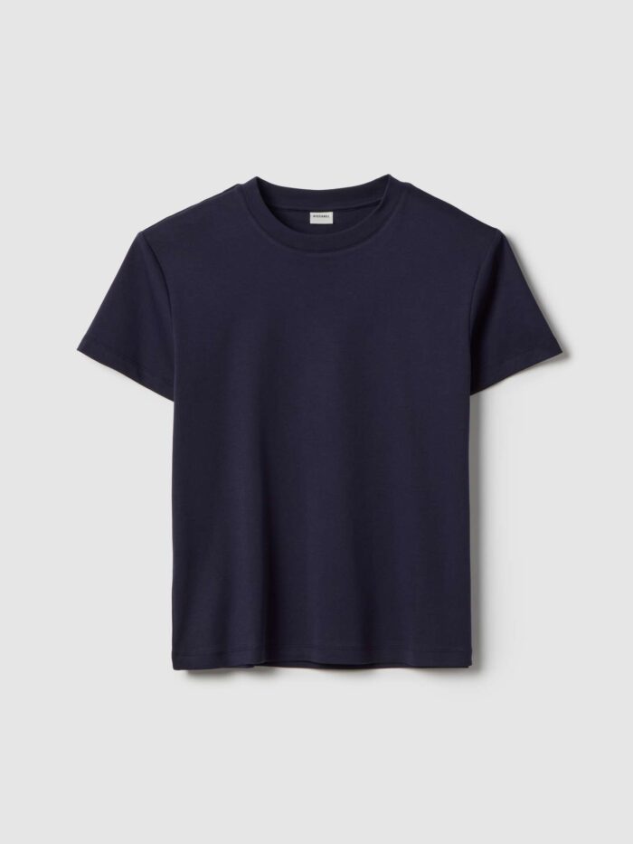 STEFANEL Regular fit pure cotton crew neck T-shirt Blue - Image 5