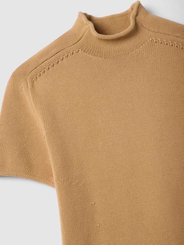 STEFANEL cotton crew neck regular fit top Camel - Image 5