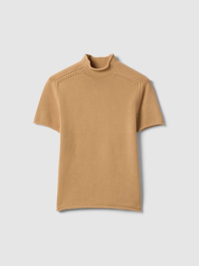 STEFANEL cotton crew neck regular fit top Camel - Image 6
