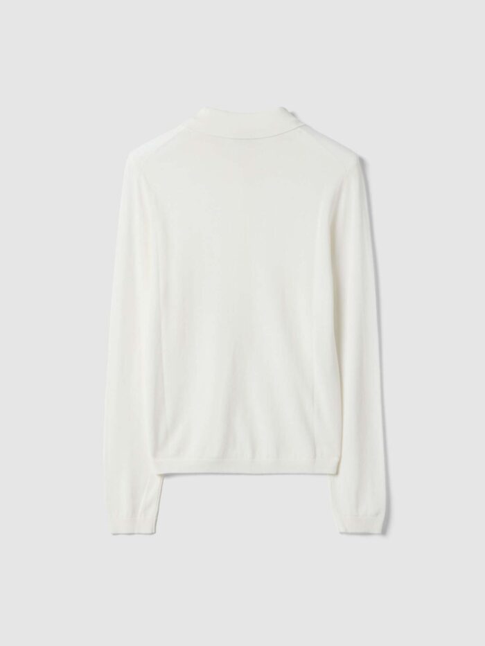 STEFANEL Regular-fit Lyocell and cotton polo-neck jumper White - Image 6