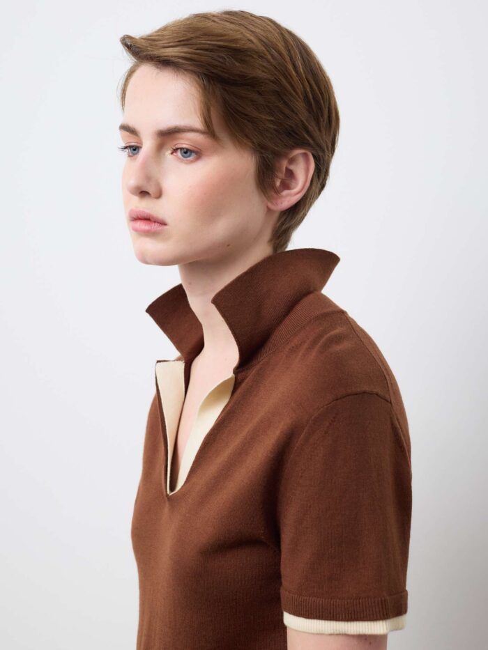 STEFANEL Wool and cotton blend regular fit jumper Brown - Image 2