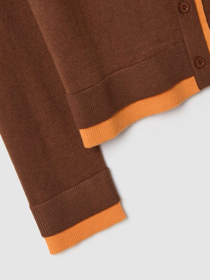 STEFANEL Regular fit wool-cotton blend cardigan Brown - Image 7