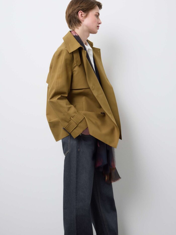 STEFANEL Short Pure Cotton Trench Regular Fit Brown - Image 2