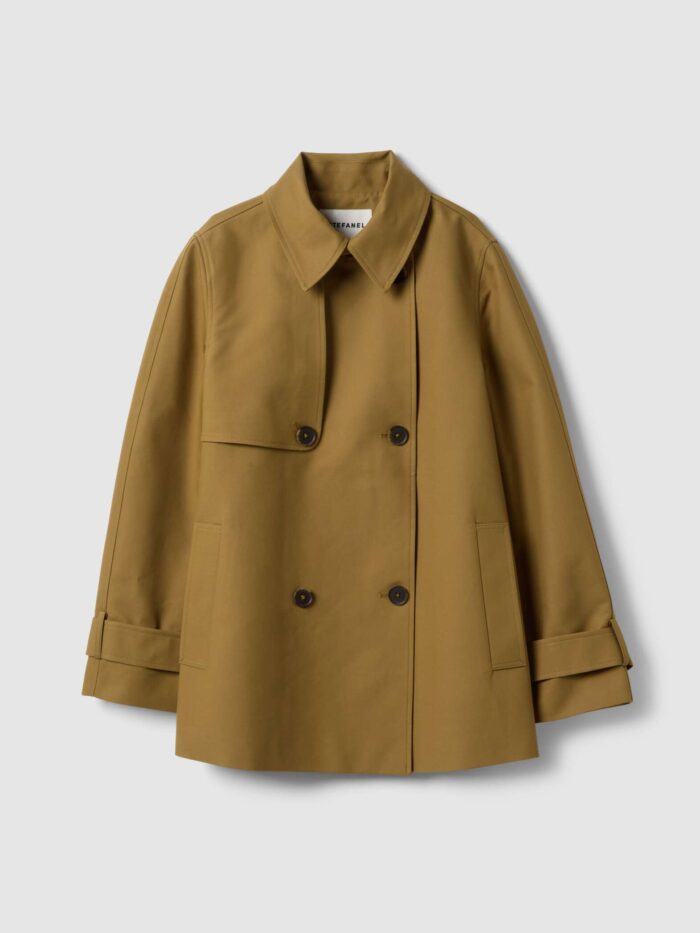 STEFANEL Short Pure Cotton Trench Regular Fit Brown - Image 5