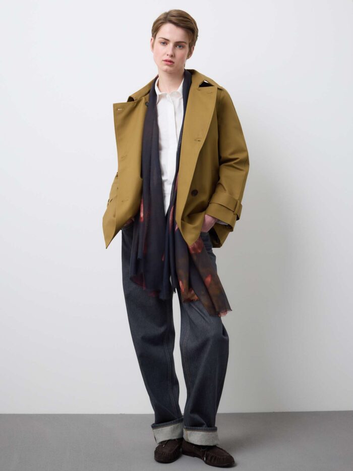 STEFANEL Short Pure Cotton Trench Regular Fit Brown - Image 3