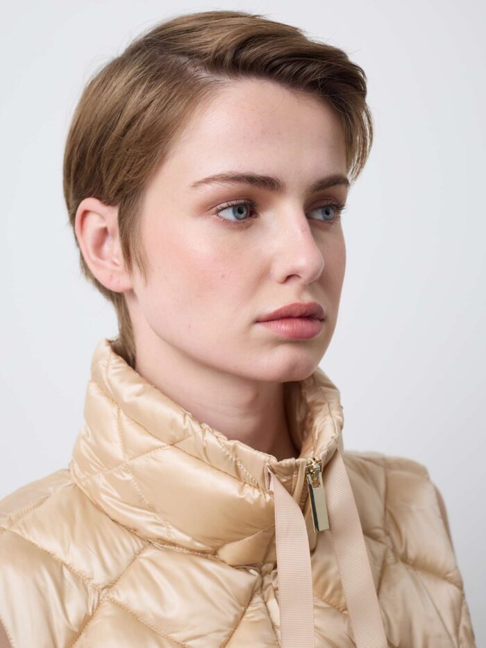 STEFANEL Regular fit padded gilet with zip Beige - Image 2