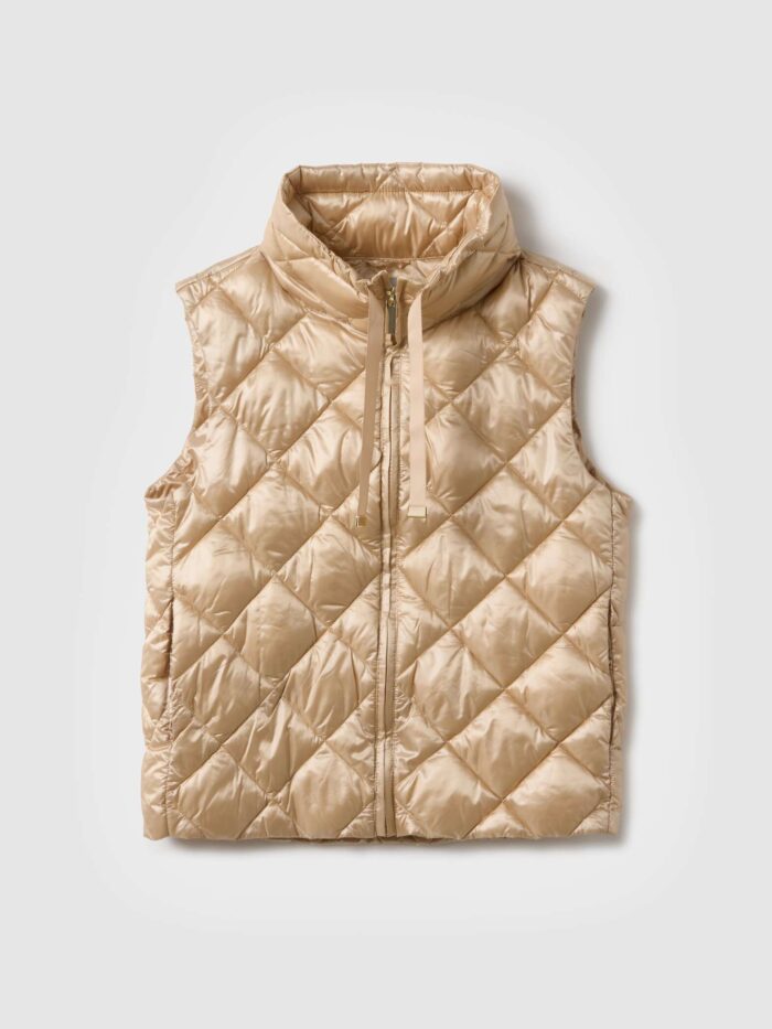 STEFANEL Regular fit padded gilet with zip Beige - Image 5