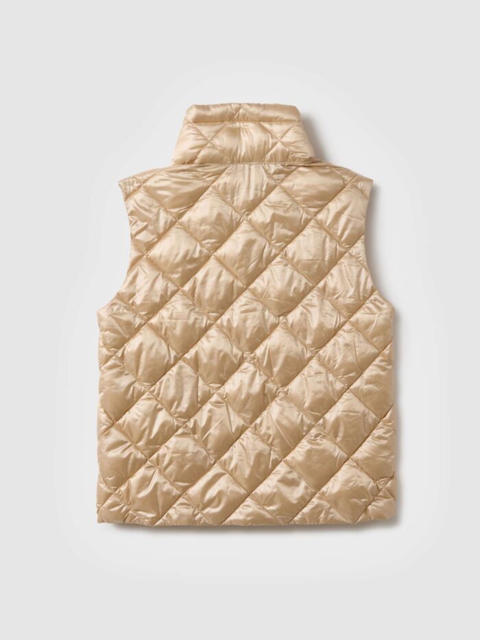 STEFANEL Regular fit padded gilet with zip Beige - Image 6