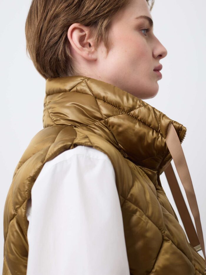 STEFANEL Regular fit padded gilet with zip Brown - Image 2