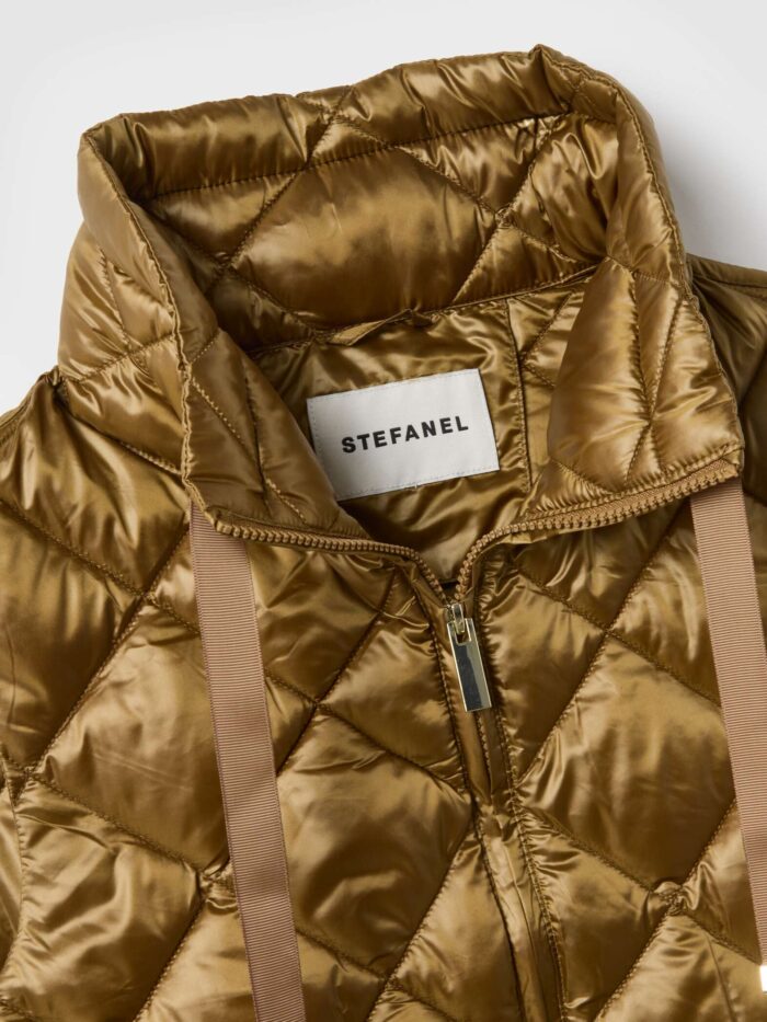 STEFANEL Regular fit padded gilet with zip Brown - Image 7