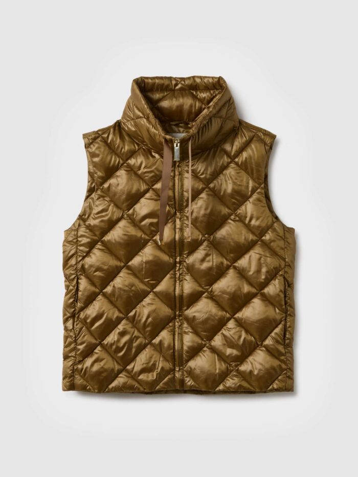 STEFANEL Regular fit padded gilet with zip Brown - Image 5