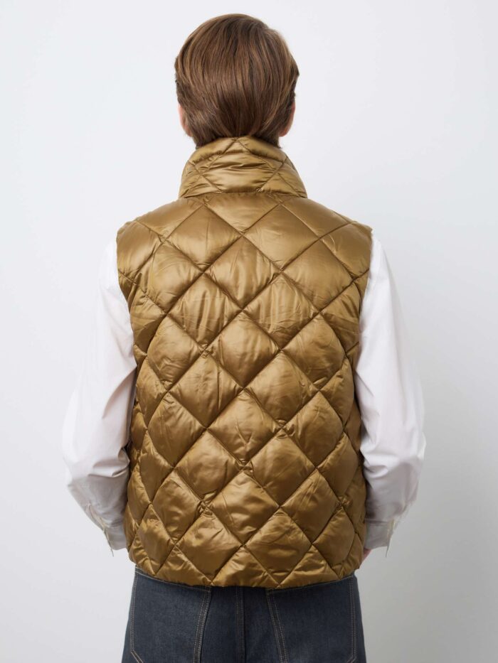 STEFANEL Regular fit padded gilet with zip Brown - Image 4