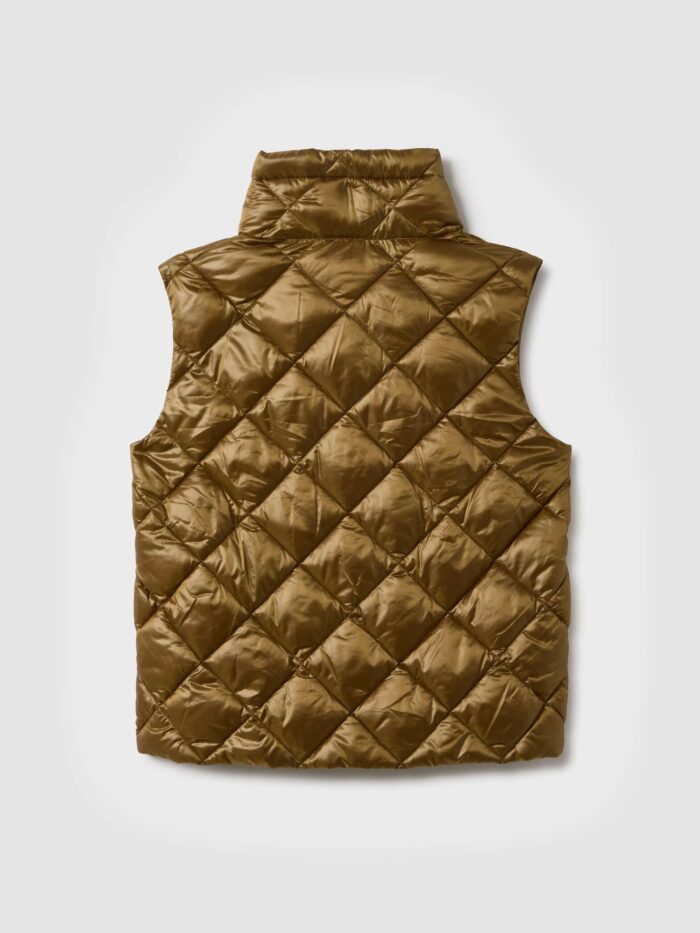 STEFANEL Regular fit padded gilet with zip Brown - Image 6