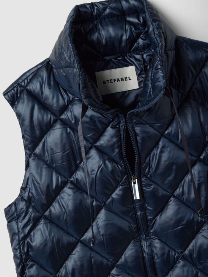 STEFANEL Regular fit padded gilet with zip Blue - Image 7