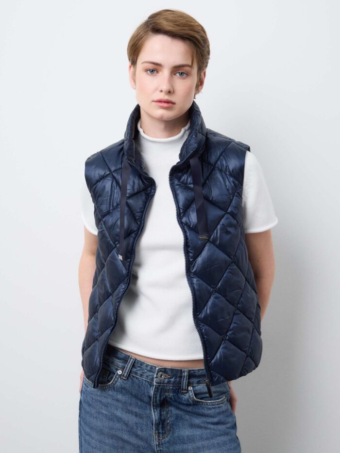 STEFANEL Regular fit padded gilet with zip Blue - Image 2