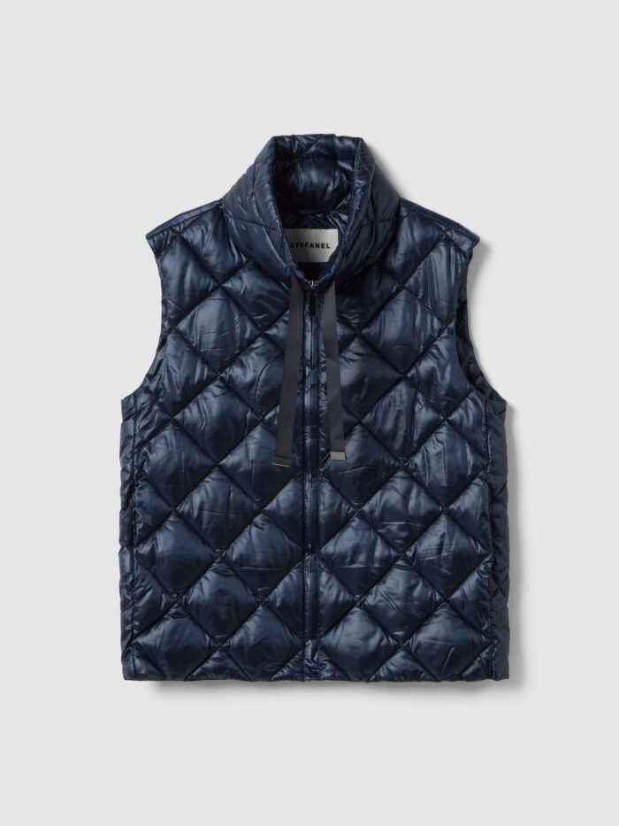 STEFANEL Regular fit padded gilet with zip Blue - Image 5
