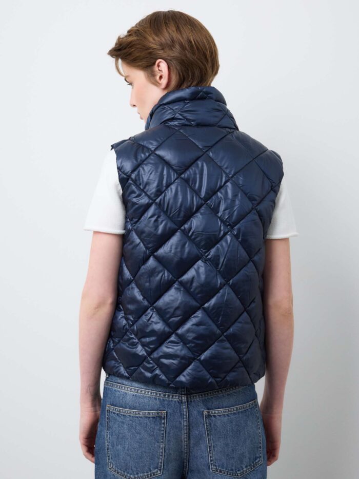 STEFANEL Regular fit padded gilet with zip Blue - Image 4