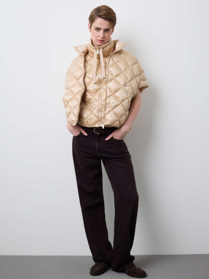 STEFANEL ultra-light regular fit jacket with zip Beige - Image 3