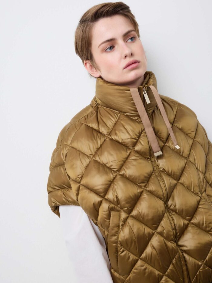 STEFANEL ultra-light regular fit jacket with zip Light brown - Image 2