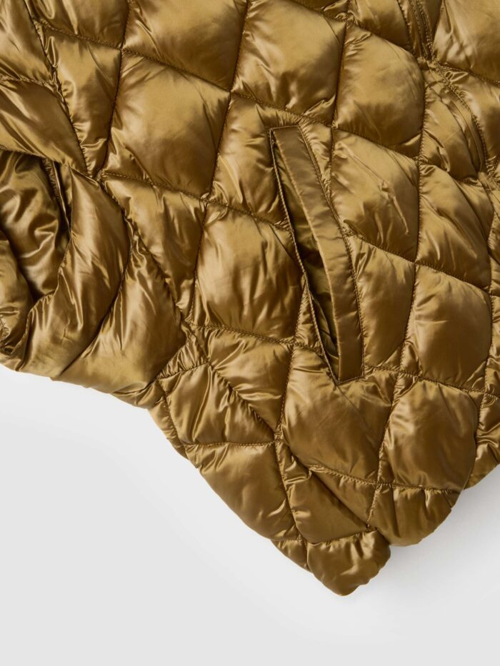 STEFANEL ultra-light regular fit jacket with zip Light brown - Image 7