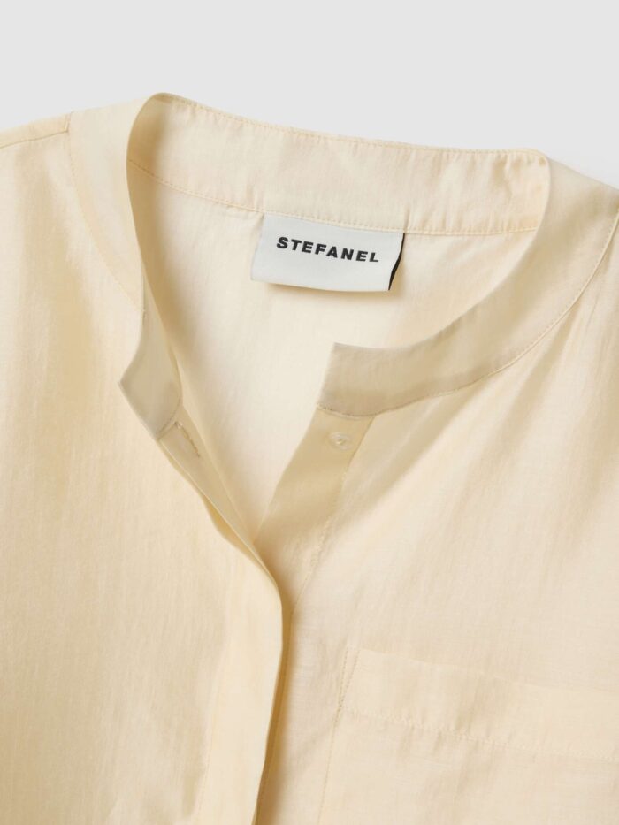 STEFANEL Regular fit lyocell blend shirt Beige - Image 7