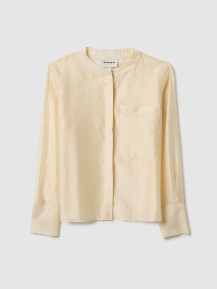 STEFANEL Regular fit lyocell blend shirt Beige - Image 5