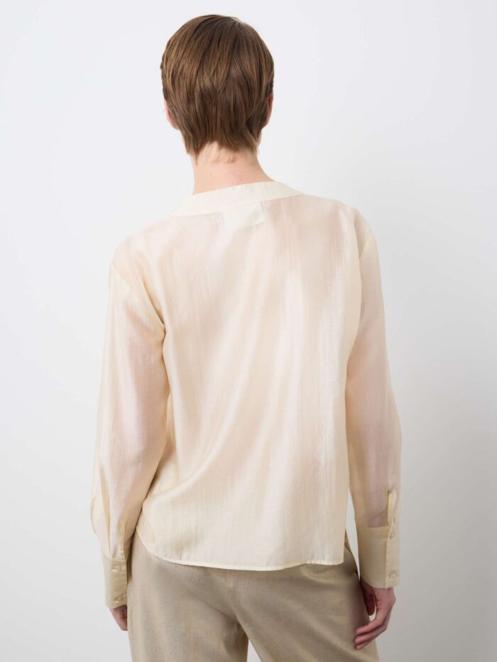 STEFANEL Regular fit lyocell blend shirt Beige - Image 4