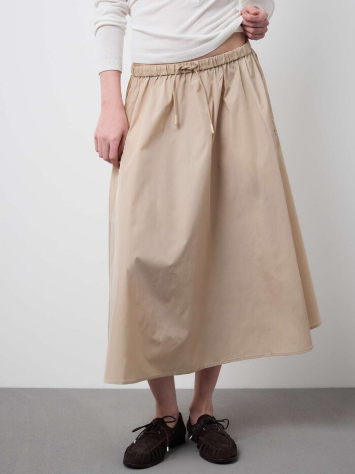 STEFANEL Regular fit skirt with elastic waistband Beige - Image 2