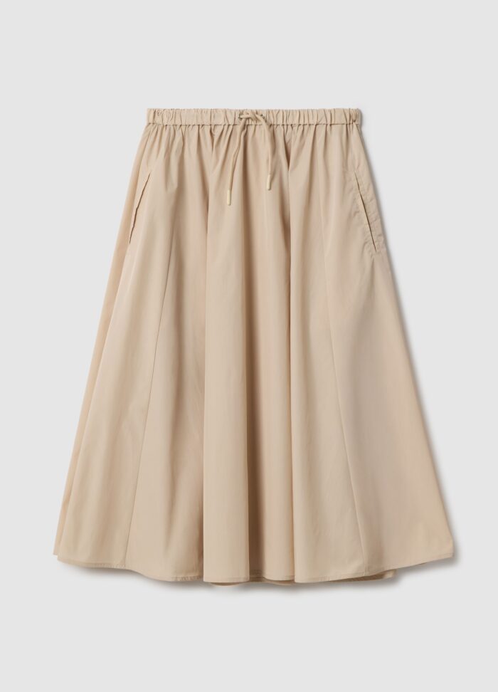 STEFANEL Regular fit skirt with elastic waistband Beige - Image 6