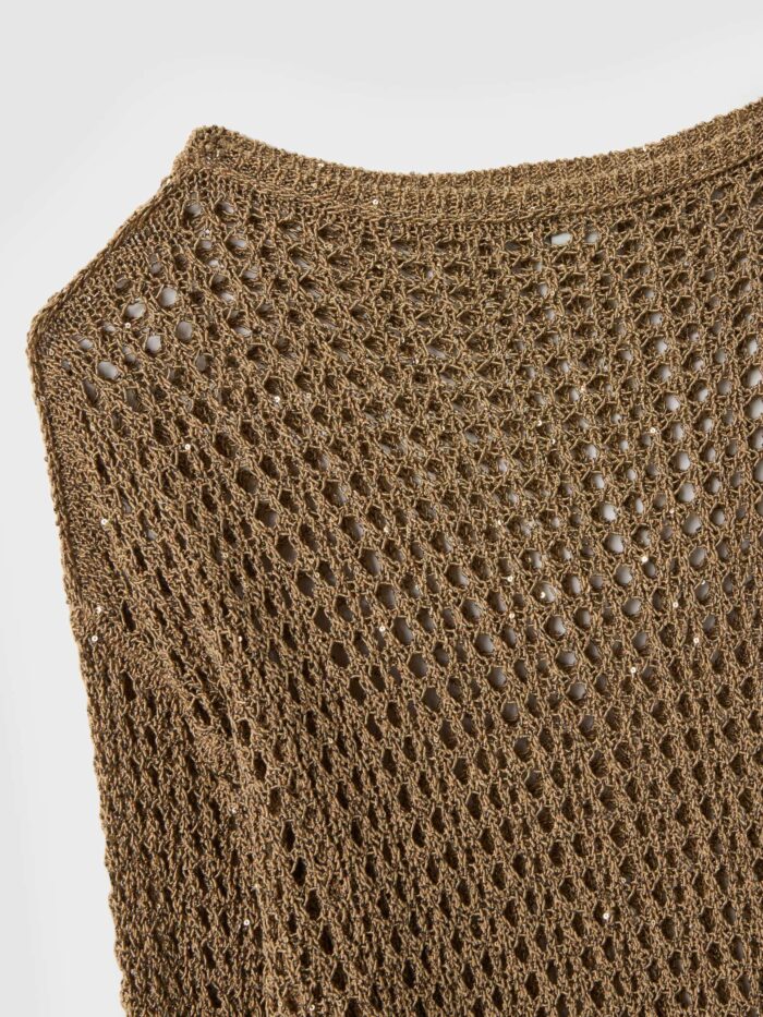 STEFANEL regular fit mesh knit Dark Brown - Image 7