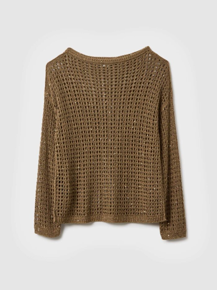 STEFANEL regular fit mesh knit Dark Brown - Image 5