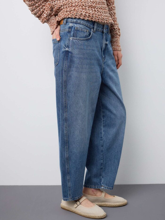 STEFANEL Denim balloon jeans in pure cotton with a regular fit Blue - Image 2